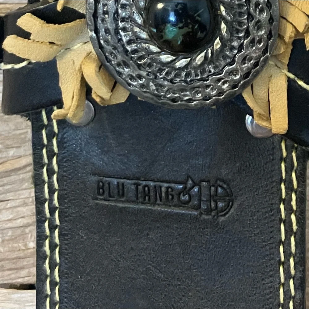 Vintage BluTang Leather & Reptile Skin Wide Belt